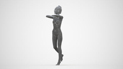 photogrammetry 3D woman pool, realistic human model archviz FBX, wireframe back view