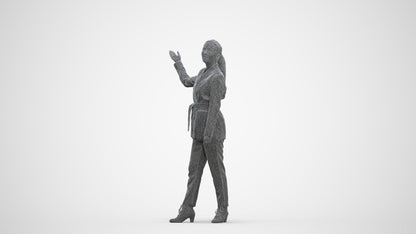 3D people model woman business, scanned human for 3ds Max rendering, three-quarter front view render