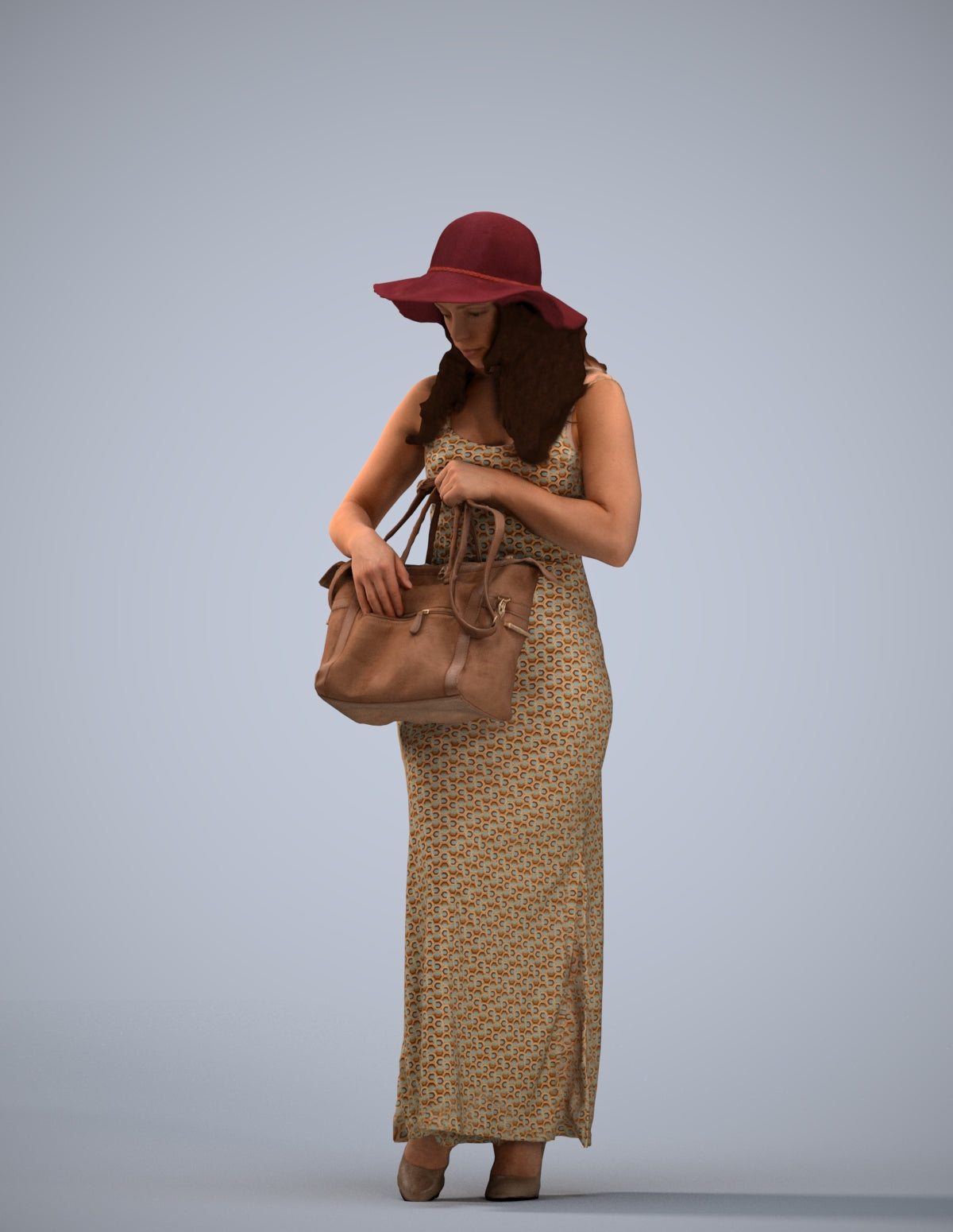 photogrammetry 3D woman casual standing, realistic human model archviz FBX
