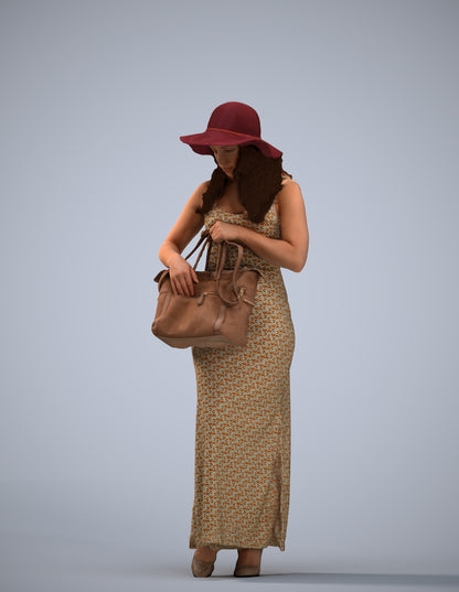 photogrammetry 3D woman casual standing, realistic human model archviz FBX