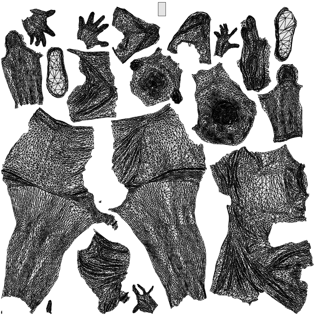 3D human model woman casual standing, photogrammetry scanned person for archviz, wireframe top-down view