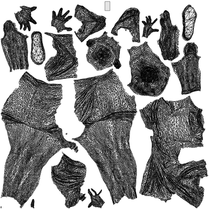 3D human model woman casual standing, photogrammetry scanned person for archviz, wireframe top-down view