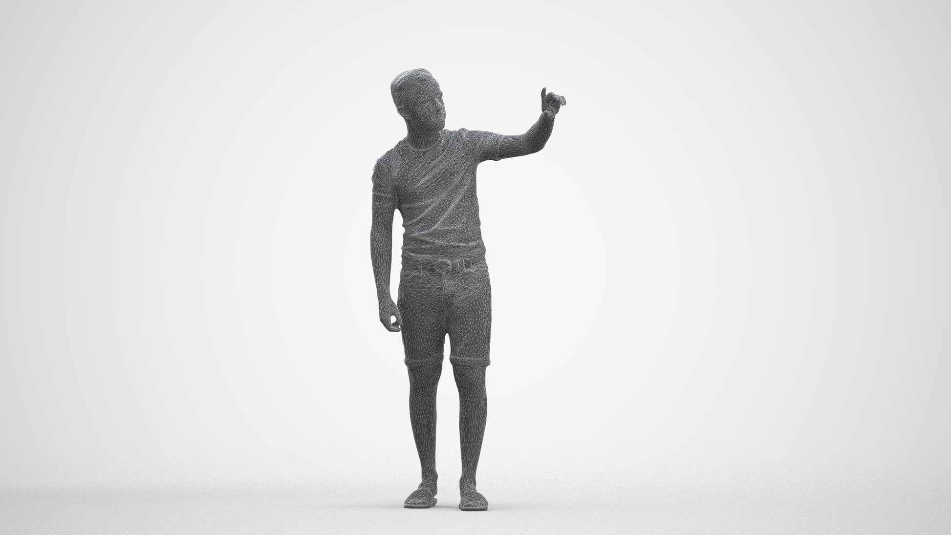 3D scanned boy kids casual, photorealistic archviz people for Enscape and SketchUp, three-quarter front view render