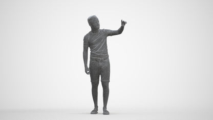 3D scanned boy kids casual, photorealistic archviz people for Enscape and SketchUp, three-quarter front view render