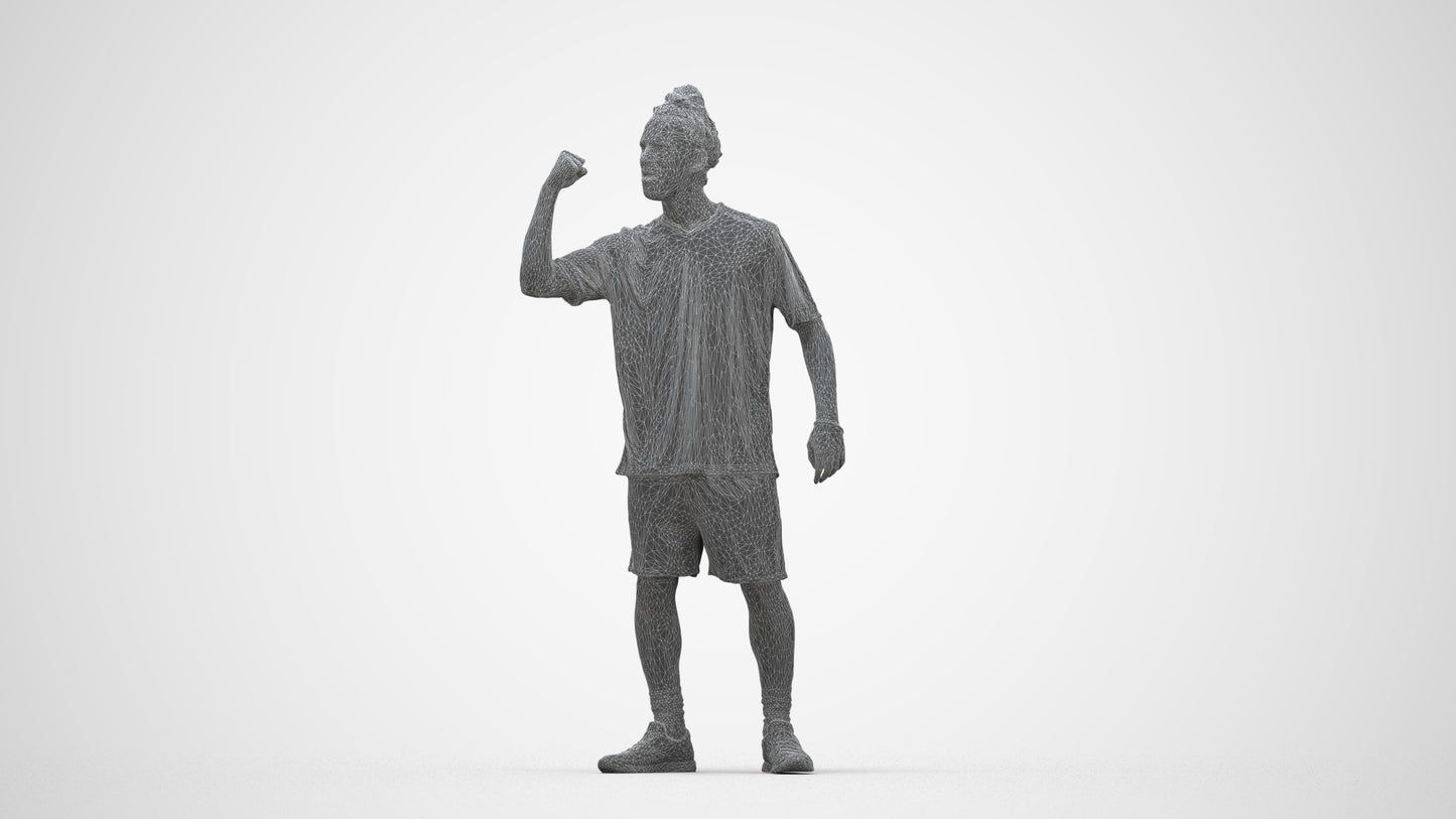 3D people model man sport, scanned human for 3ds Max rendering, wireframe back view