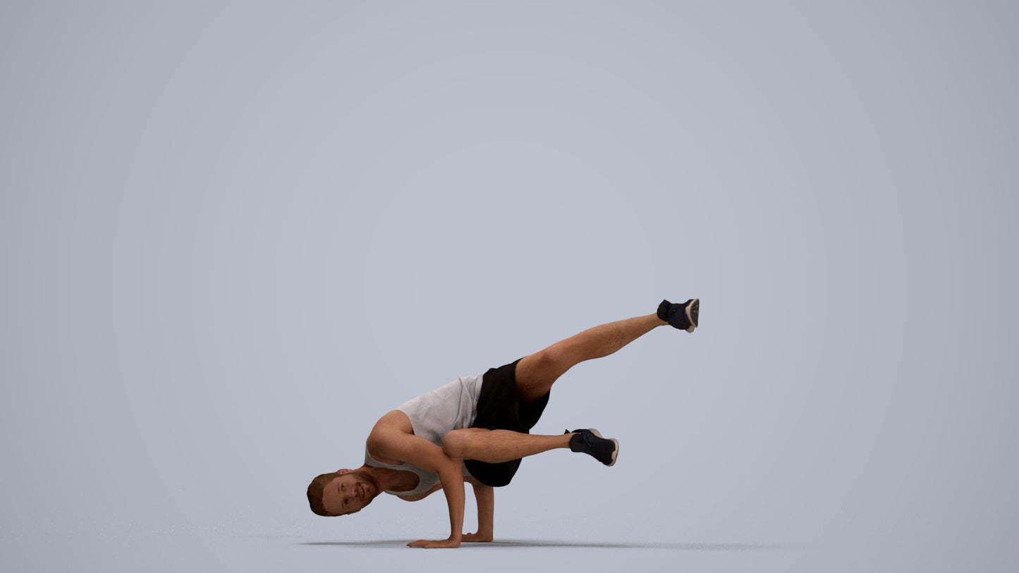 scanned 3D man sport, photogrammetry people for Enscape and V-Ray, standing pose render
