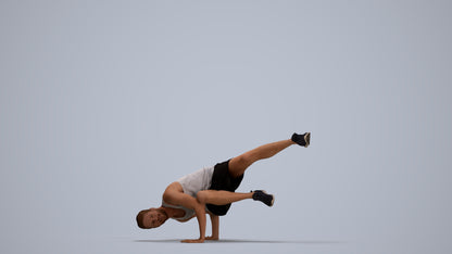 scanned 3D man sport, photogrammetry people for Enscape and V-Ray, standing pose render