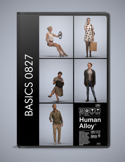 3D human models mix bundle, 5 photogrammetry scanned people for archviz