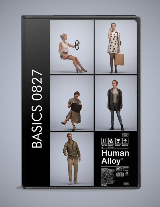 3D human models mix bundle, 5 photogrammetry scanned people for archviz