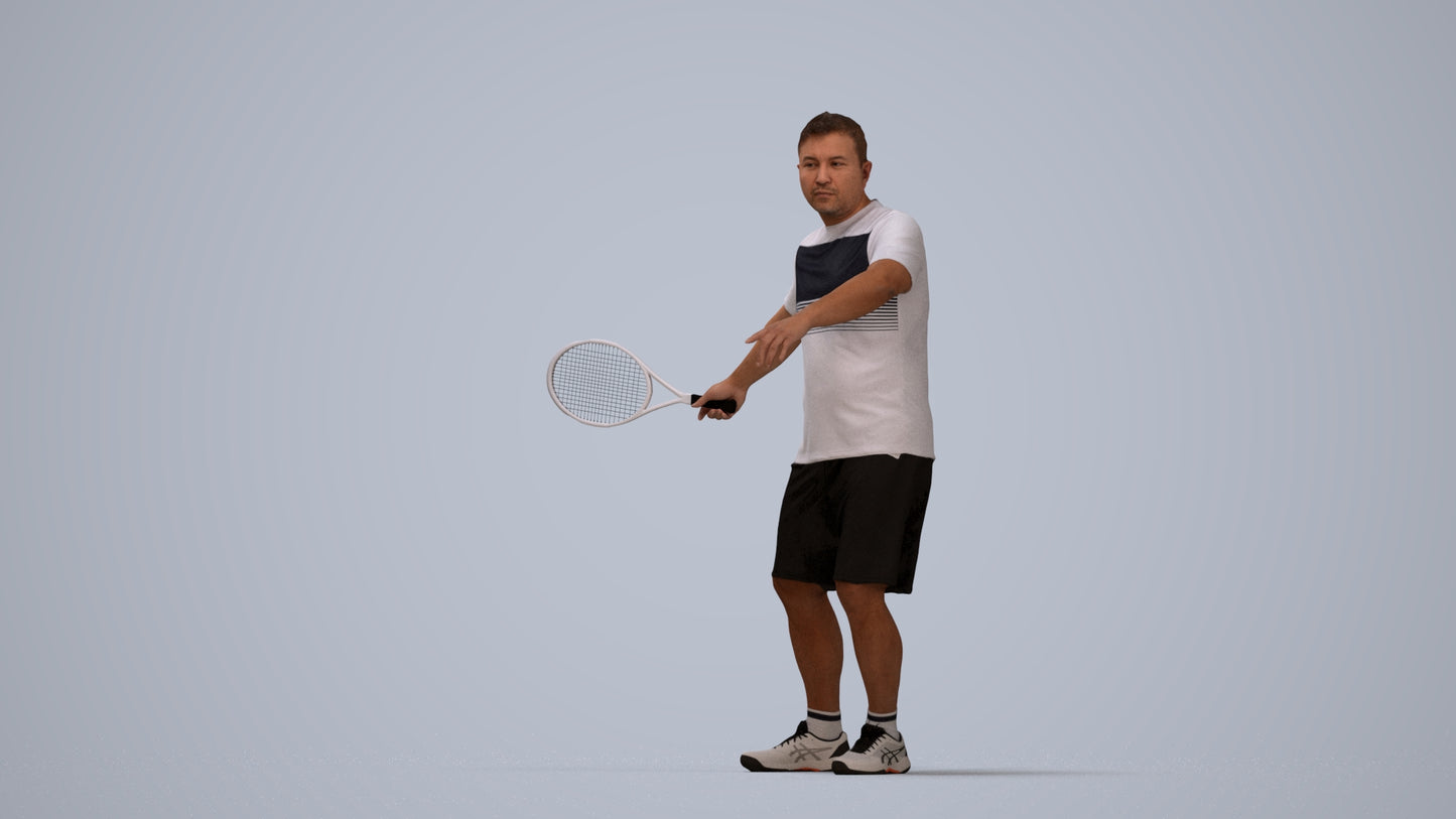 photogrammetry 3D man sport, realistic human model archviz FBX, top-down view render
