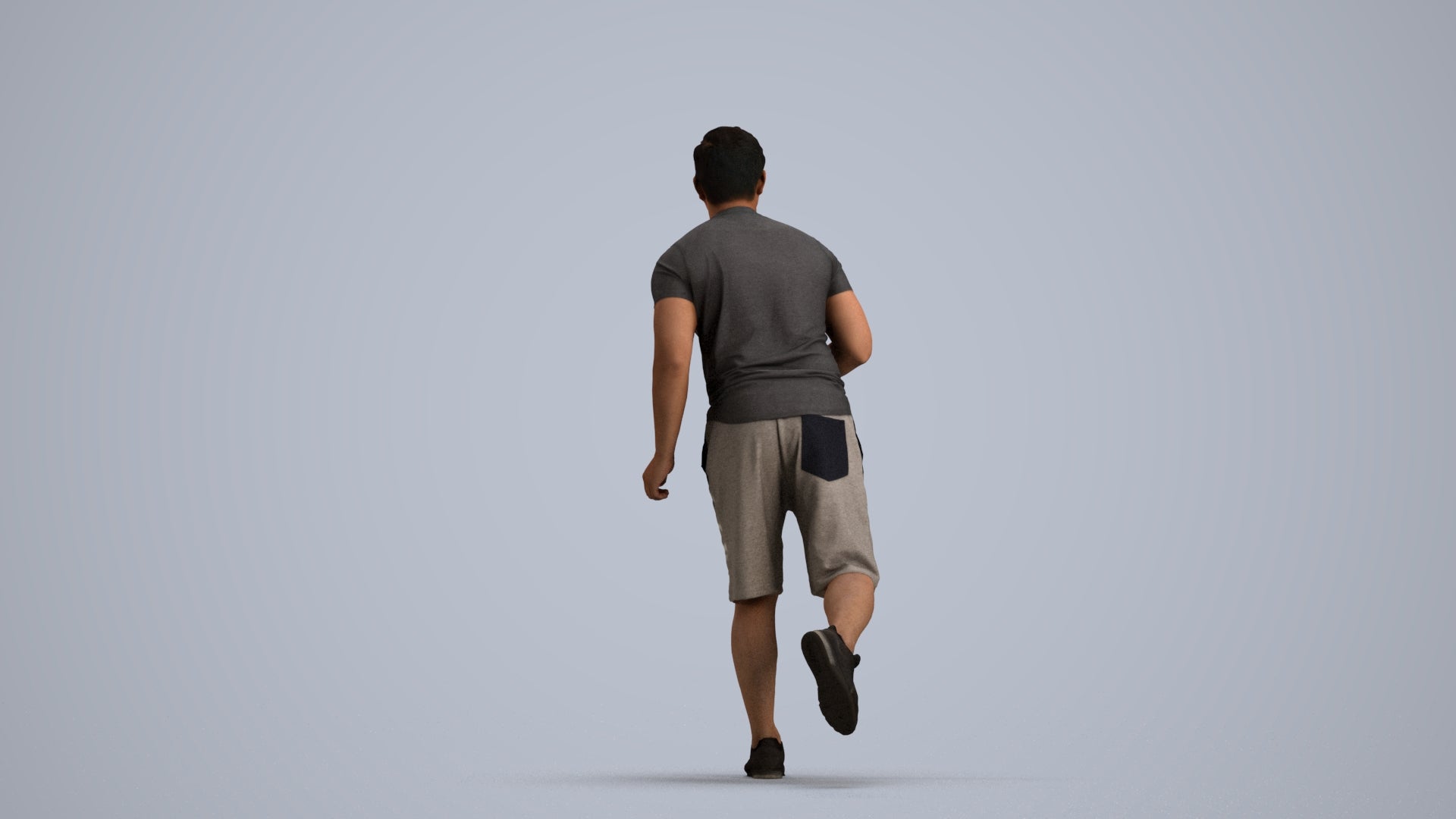 realistic 3D people man sport walking, render-ready for V-Ray and Corona, FBX OBJ, front view render