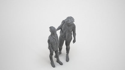 realistic 3D girl casual kids, scanned archviz people for Blender and 3ds Max, wireframe three-quarter view