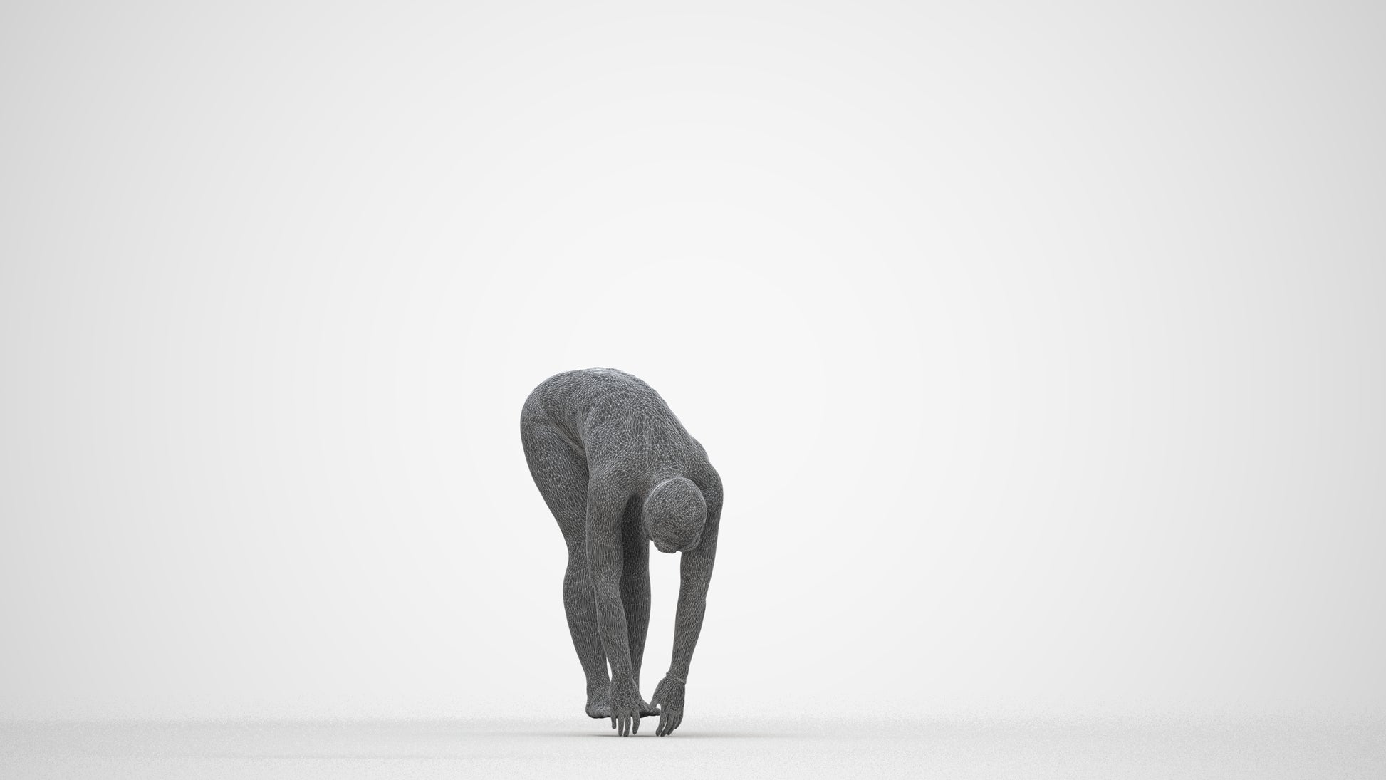 photogrammetry 3D woman sport pool, realistic human model archviz FBX, wireframe back view