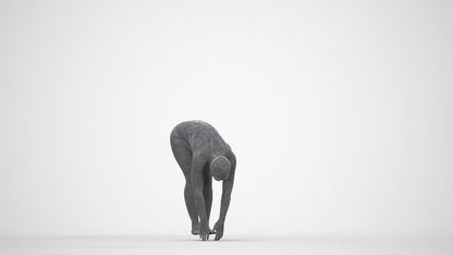 photogrammetry 3D woman sport pool, realistic human model archviz FBX, wireframe back view