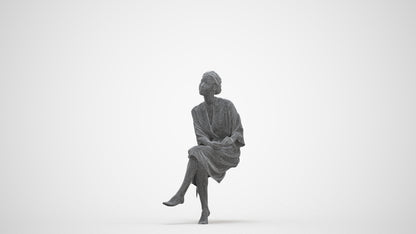 3D scanned woman bathroom, photorealistic archviz people for Enscape and SketchUp, three-quarter front view render