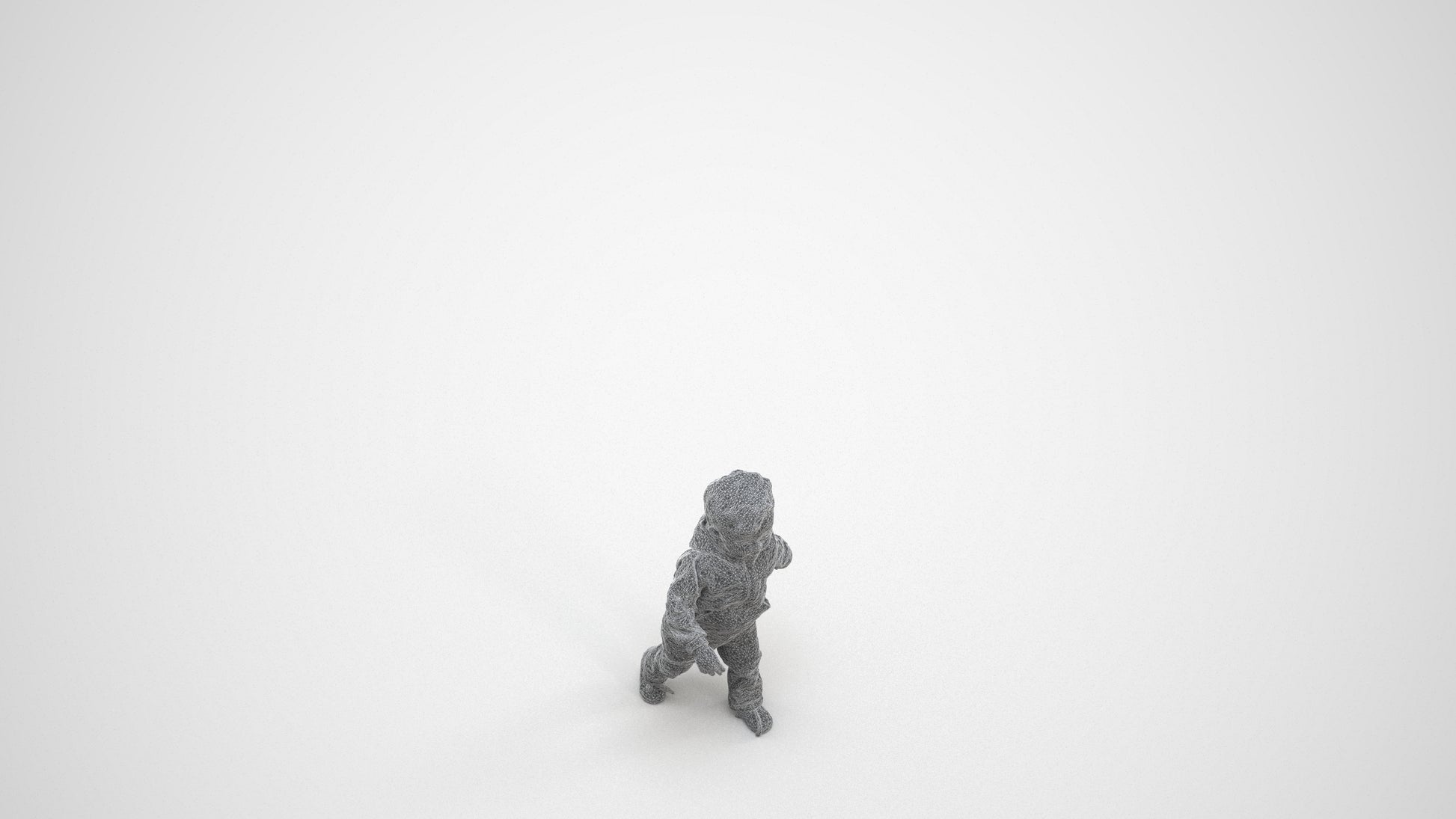 realistic 3D human boy casual kids, archviz people FBX OBJ for Blender, wireframe three-quarter view