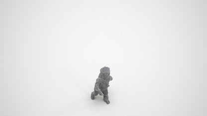 realistic 3D human boy casual kids, archviz people FBX OBJ for Blender, wireframe three-quarter view