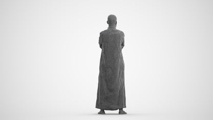 realistic 3D human man standing, archviz people FBX OBJ for Blender, wireframe front view