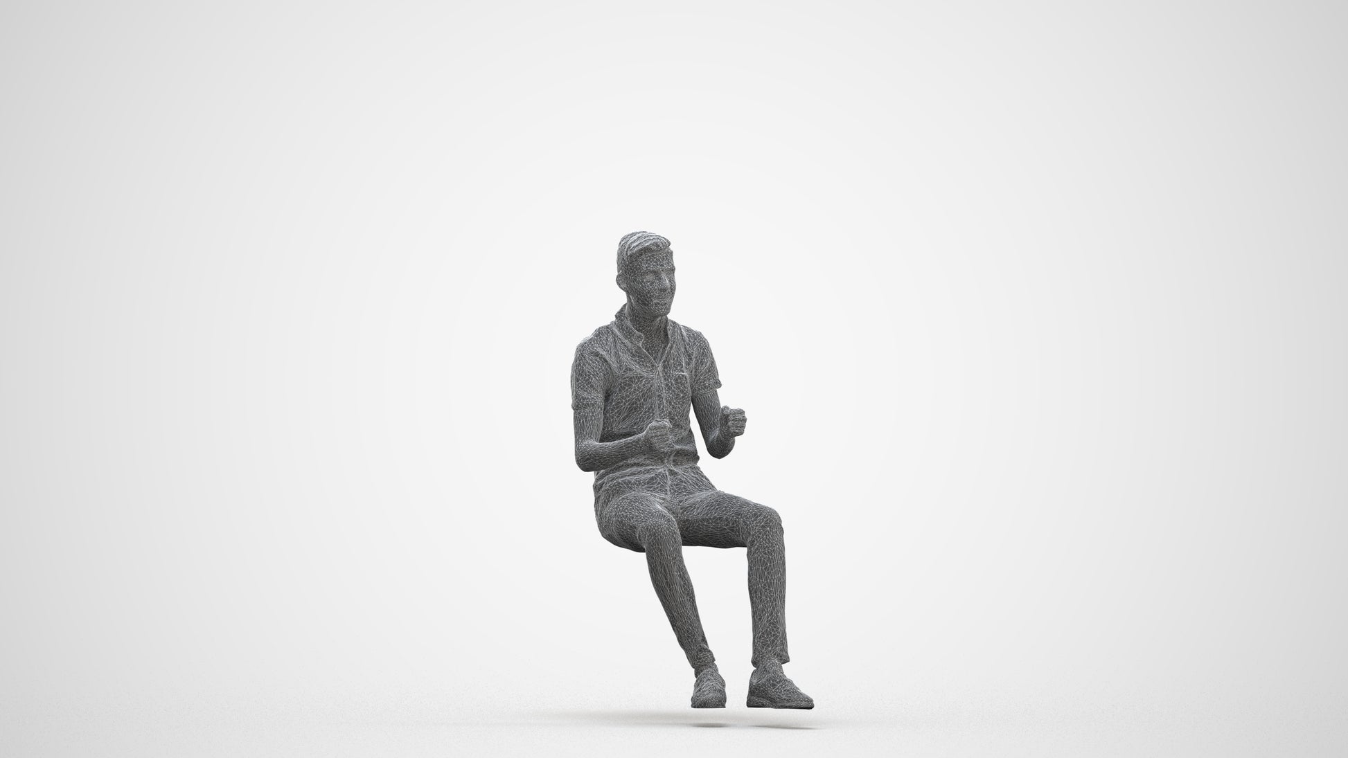 realistic 3D people man casual driving, render-ready for V-Ray and Corona, FBX OBJ, three-quarter front view render