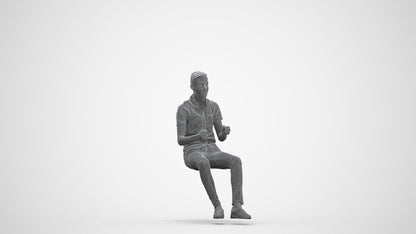 realistic 3D people man casual driving, render-ready for V-Ray and Corona, FBX OBJ, three-quarter front view render