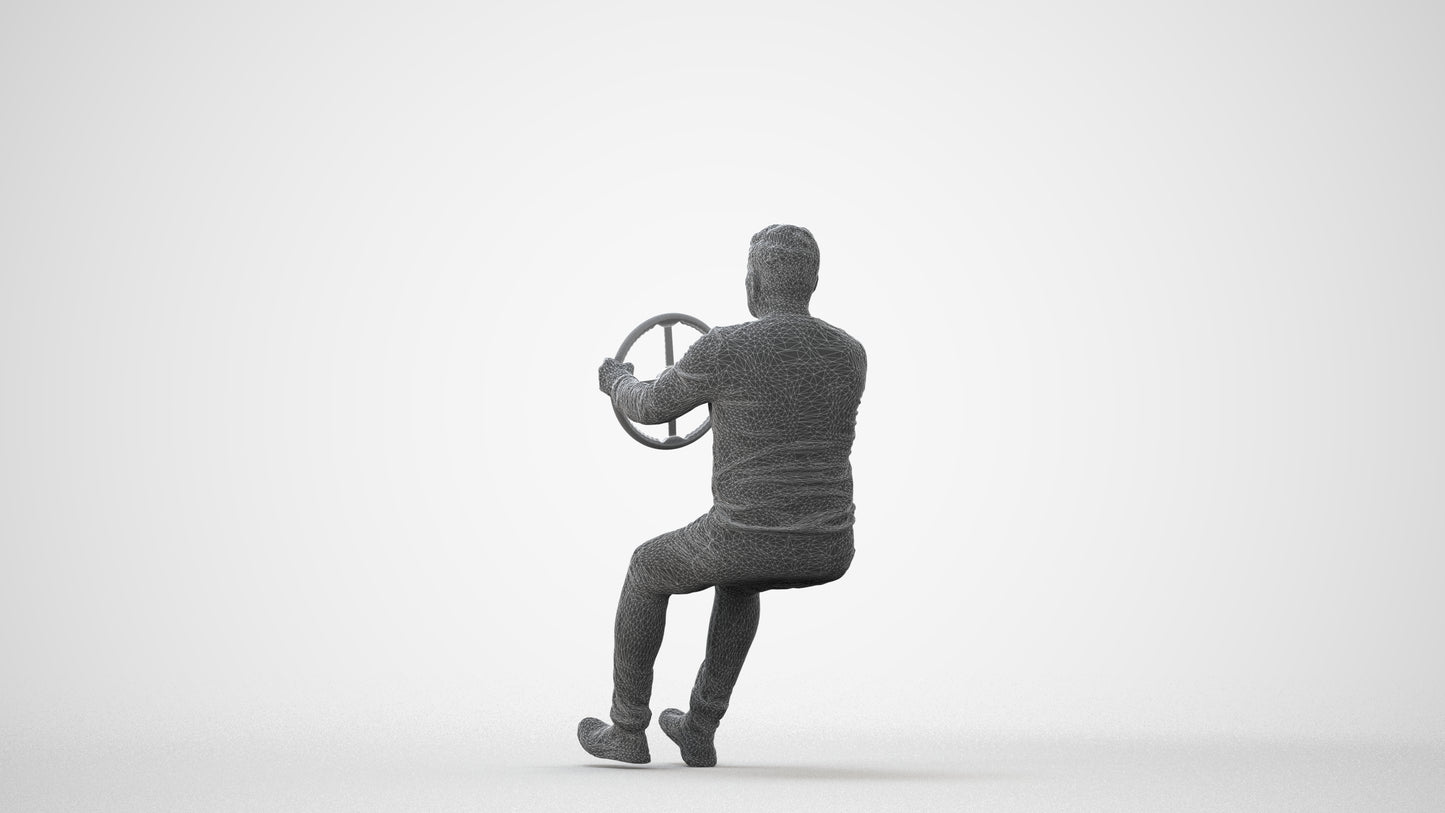 3D people model man business driving, scanned human for 3ds Max rendering, square thumbnail