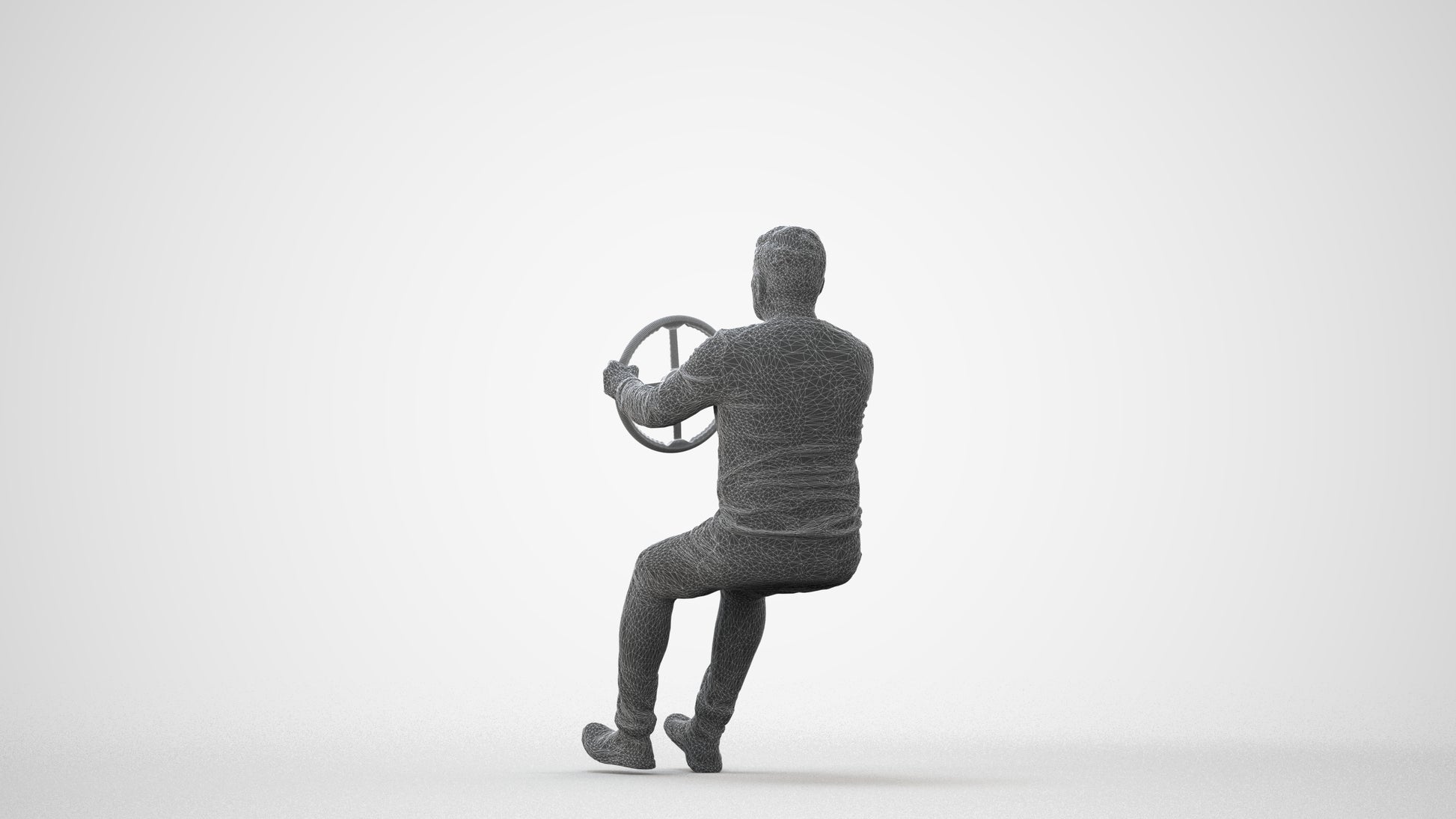 3D people model man business driving, scanned human for 3ds Max rendering, square thumbnail