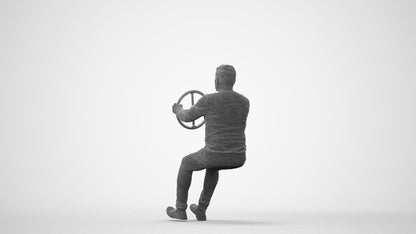 3D people model man business driving, scanned human for 3ds Max rendering, square thumbnail