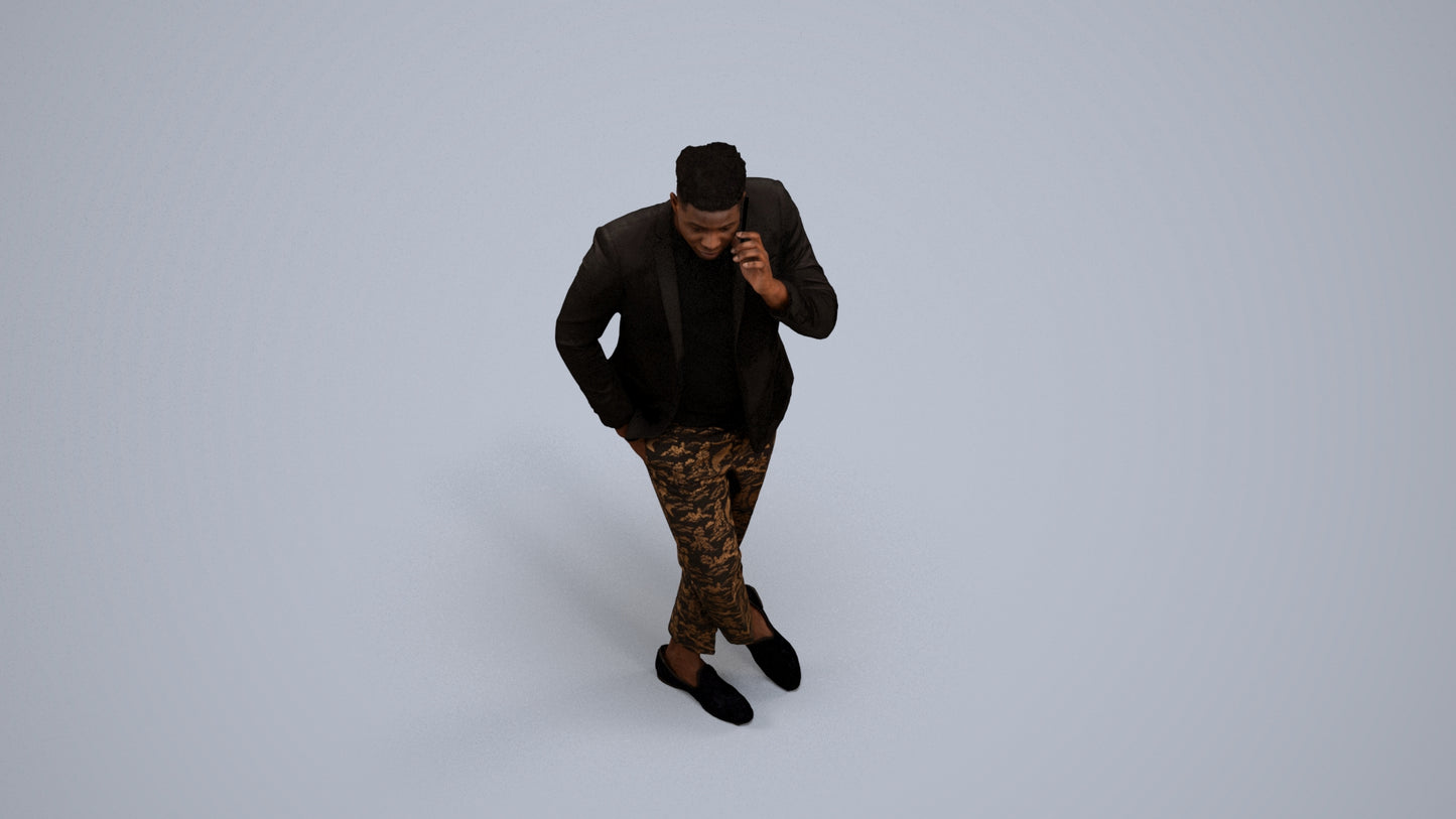 scanned 3D man formal formalaffairs, photogrammetry people for Enscape and V-Ray, back view render