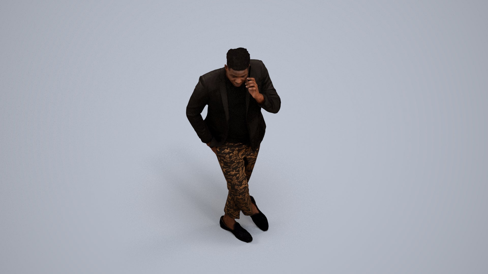 scanned 3D man formal formalaffairs, photogrammetry people for Enscape and V-Ray, back view render
