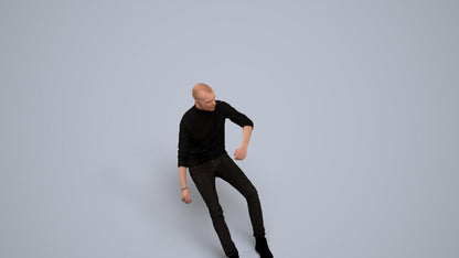 3D people model man casual driving, scanned human for 3ds Max rendering, back view render