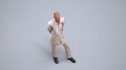 photogrammetry 3D man medical, realistic human model archviz FBX, back view render