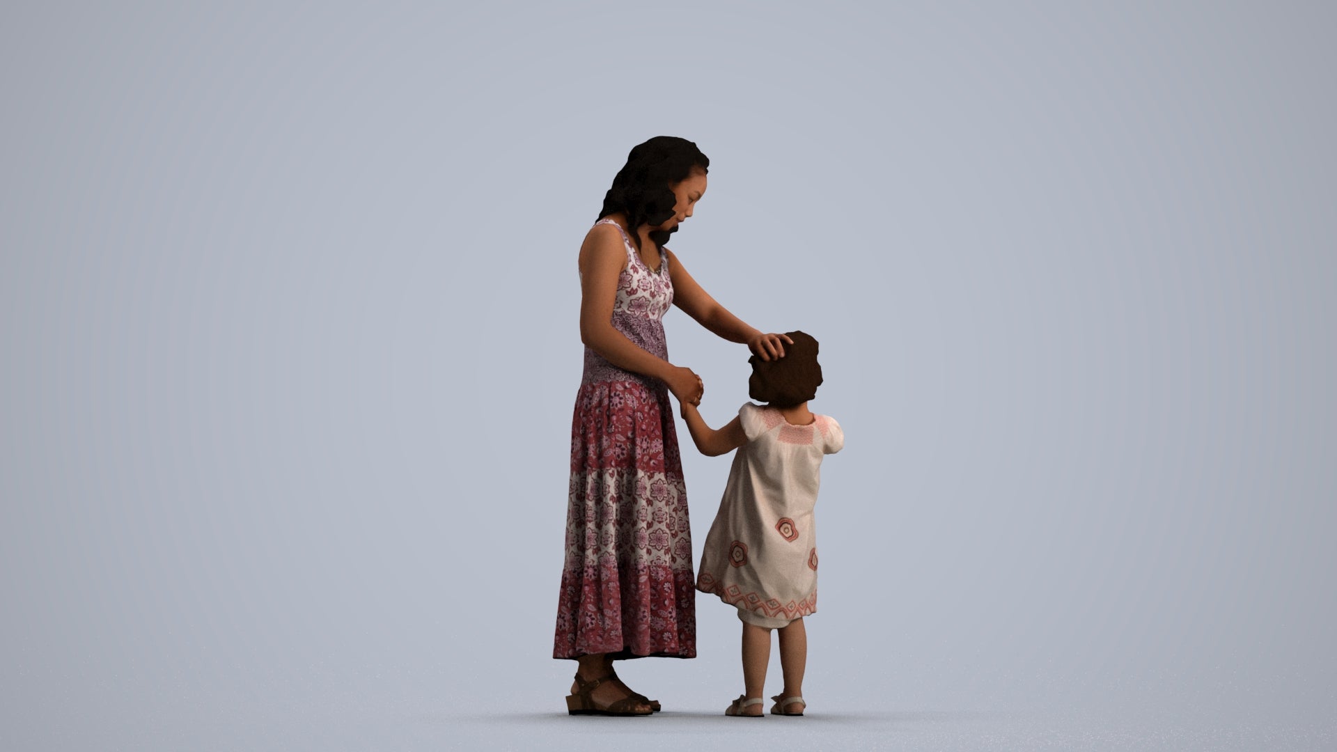 realistic 3D people girl casual kids, render-ready for V-Ray and Corona, FBX OBJ, front view render