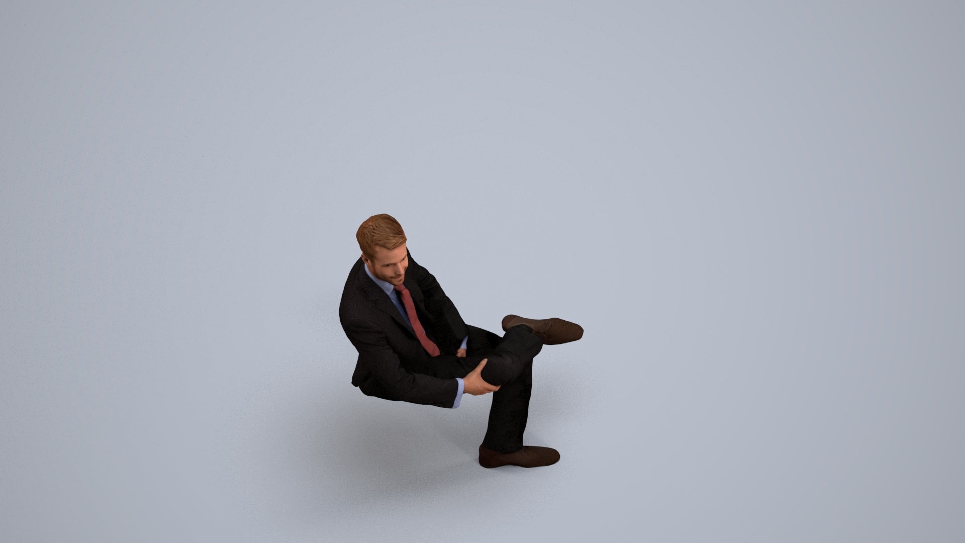 3D scanned man business, photorealistic archviz people for Enscape and SketchUp, back view render