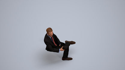 3D scanned man business, photorealistic archviz people for Enscape and SketchUp, back view render