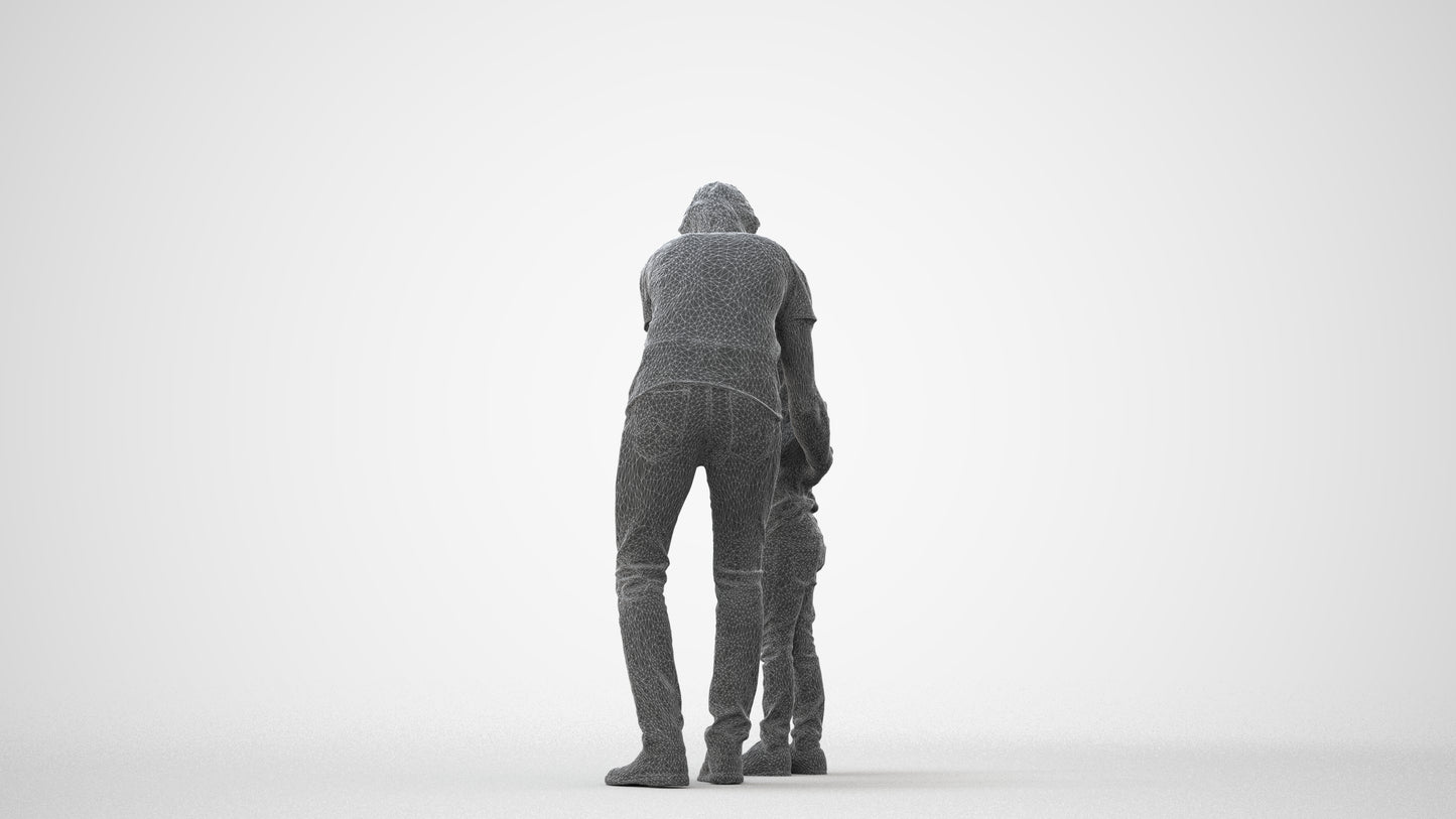 realistic 3D people girl casual kids, render-ready for V-Ray and Corona, FBX OBJ, square thumbnail