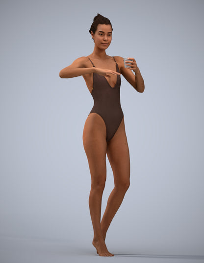 3D people model woman pool, scanned human for 3ds Max rendering