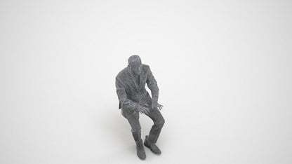 realistic 3D people man business, render-ready for V-Ray and Corona, FBX OBJ, wireframe three-quarter view