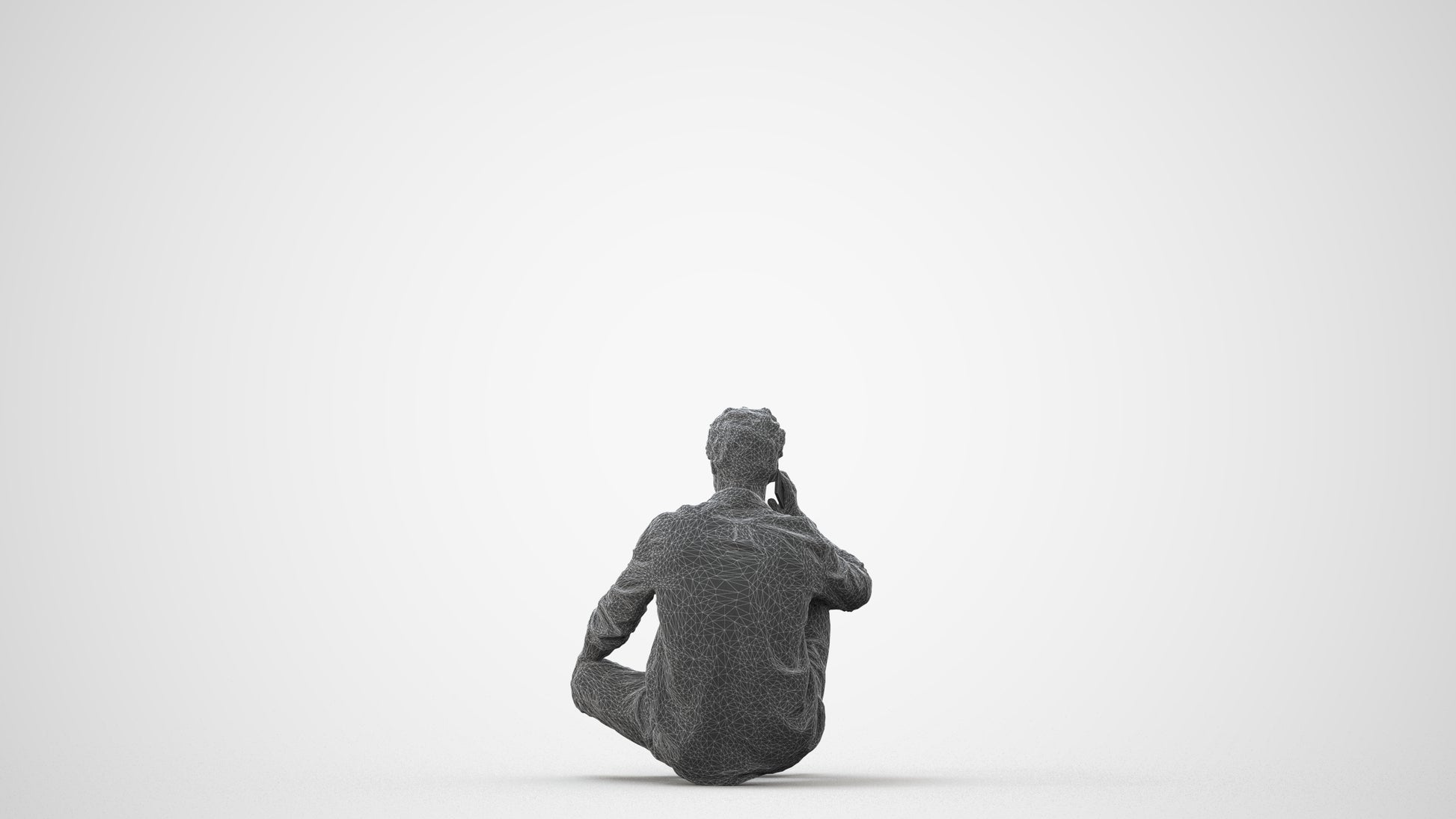 realistic 3D people man casual sitting, render-ready for V-Ray and Corona, FBX OBJ, square thumbnail
