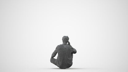 realistic 3D people man casual sitting, render-ready for V-Ray and Corona, FBX OBJ, square thumbnail