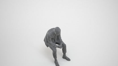 realistic 3D people man business, render-ready for V-Ray and Corona, FBX OBJ, wireframe three-quarter view