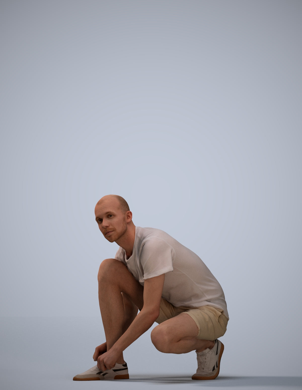 scanned 3D man casual standing, photogrammetry people for Enscape and V-Ray