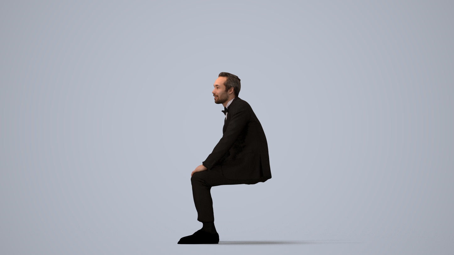 realistic 3D people man formal formalaffairs, render-ready for V-Ray and Corona, FBX OBJ, three-quarter view render