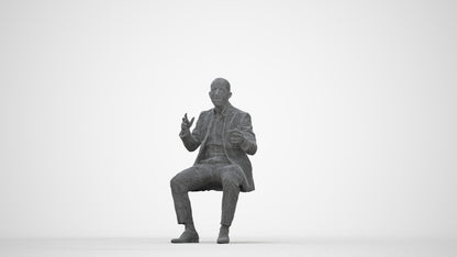 3D scanned man business, photorealistic archviz people for Enscape and SketchUp, wireframe back view