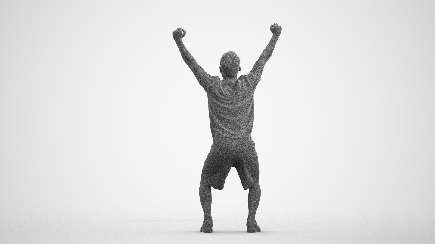 realistic 3D people man sport, render-ready for V-Ray and Corona, FBX OBJ, wireframe front view