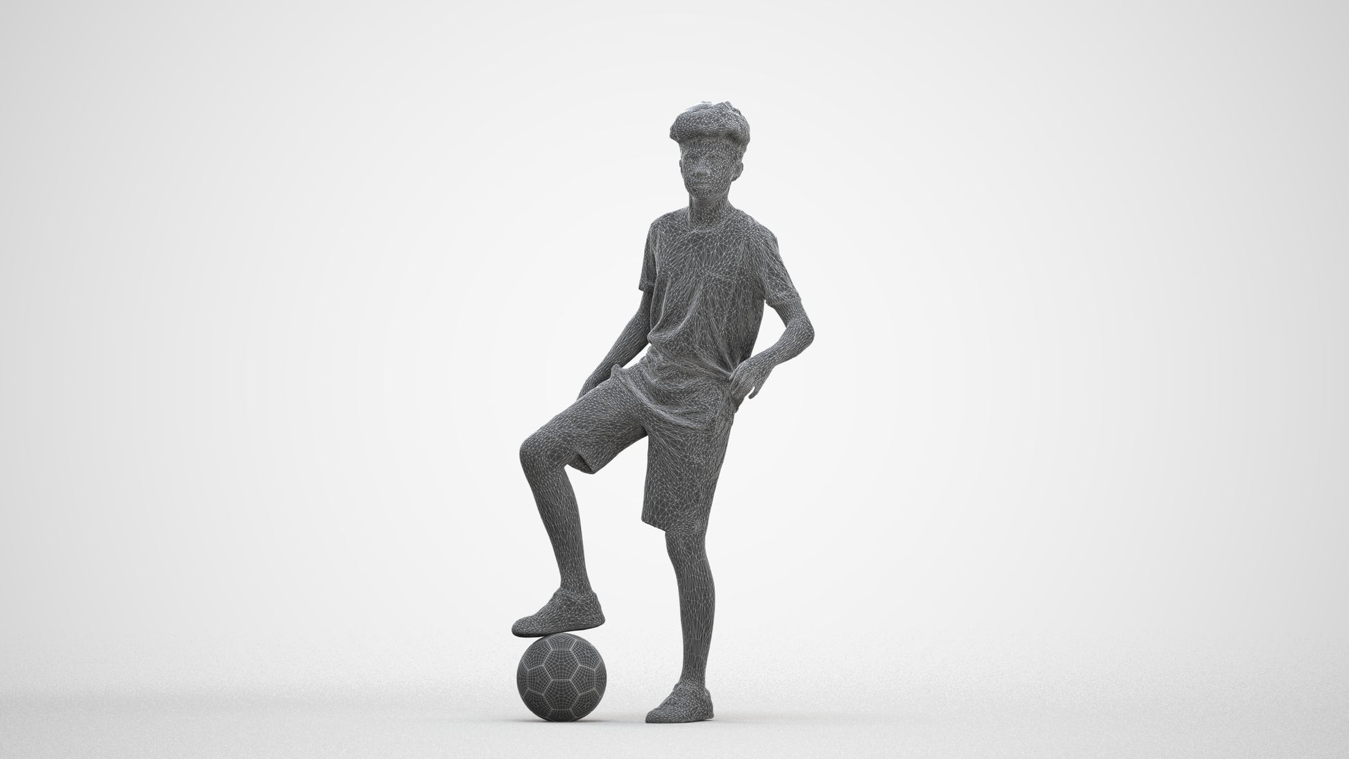 photogrammetry 3D boy casual kids, realistic human model archviz FBX, three-quarter front view render