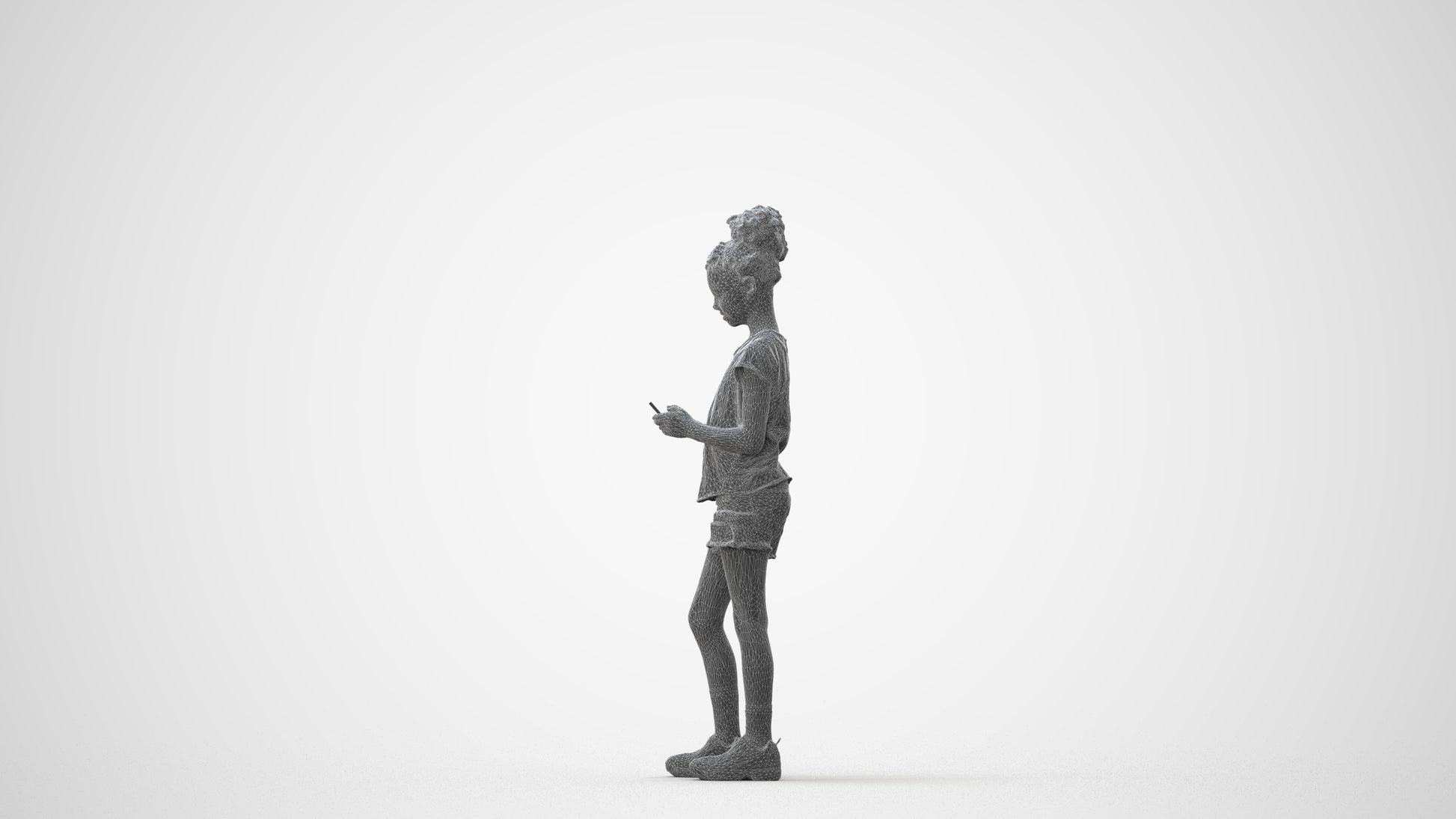 photogrammetry 3D girl casual kids, realistic human model archviz FBX, square thumbnail