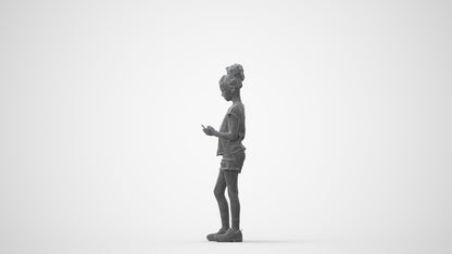photogrammetry 3D girl casual kids, realistic human model archviz FBX, square thumbnail