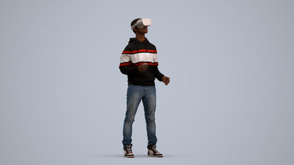 realistic 3D human boy casual kids, archviz people FBX OBJ for Blender, standing pose render