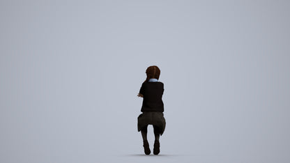 scanned 3D girl kids, photogrammetry people for Enscape and V-Ray, front view render
