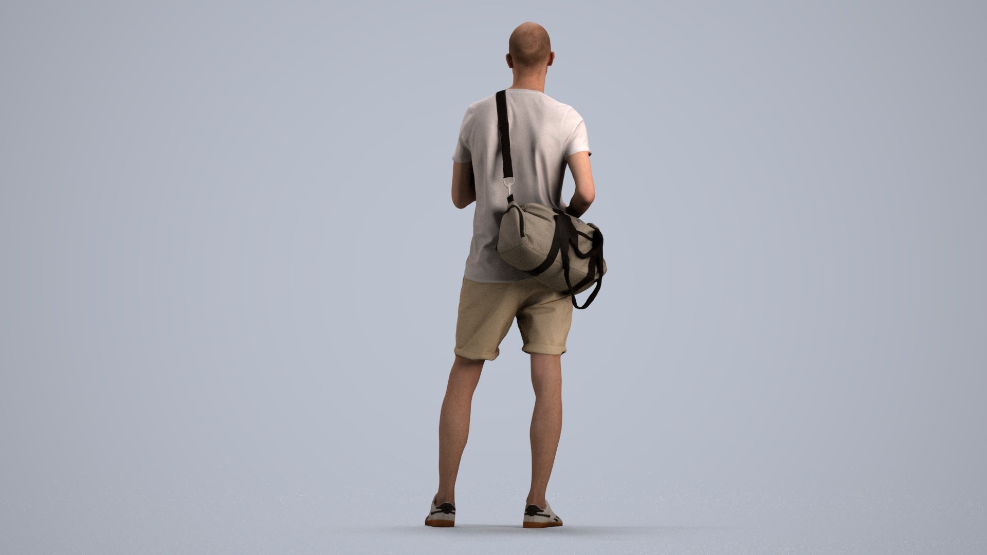 3D scanned man mix casual, photorealistic archviz people for Enscape and SketchUp, front view render
